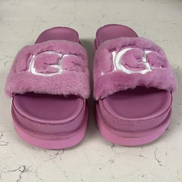 UGG Laton Fur Slide 111236 Wildflower Fluff Size 8 - Picture 3 of 16
